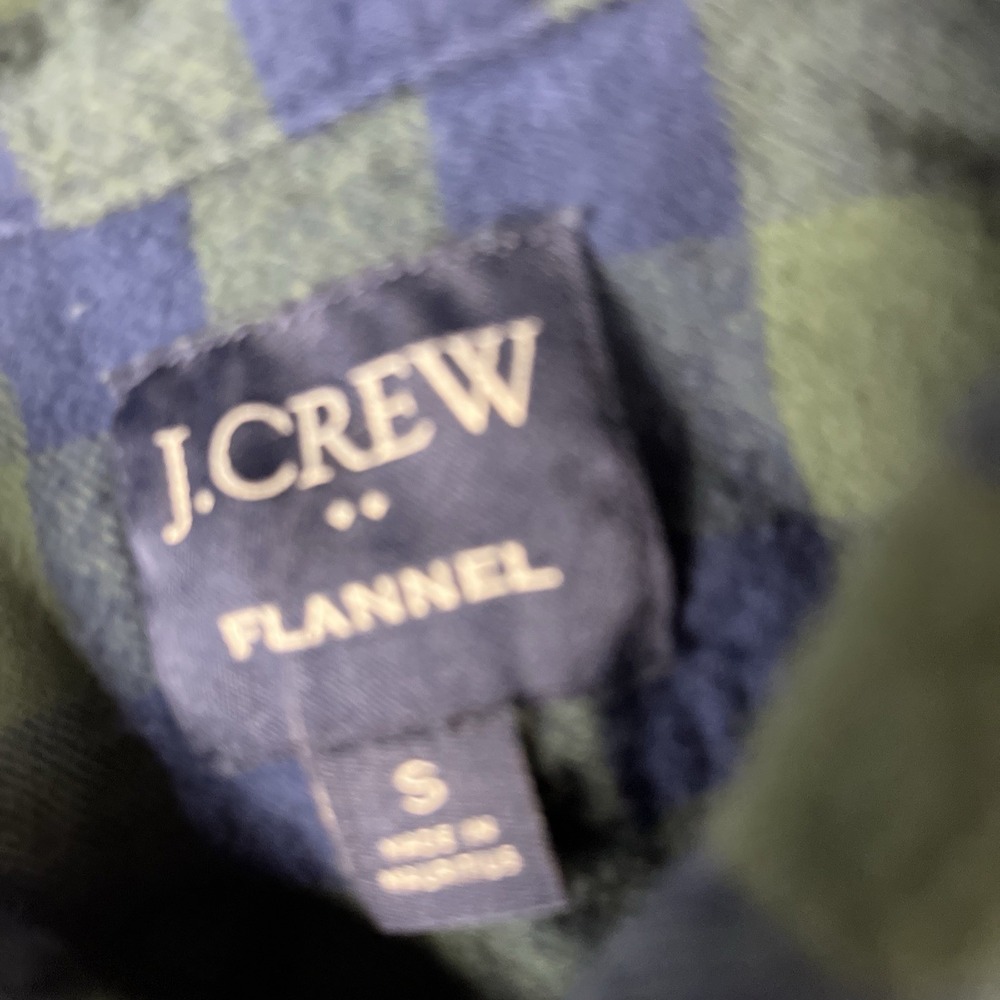 J Crew Shirt Mens Small Blue Green Plaid Mid Weight Flannel Work Button Classic - Picture 3 of 8